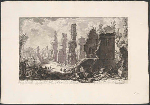 View of mausoleums and tombs along the Via Appia Antica, Giovanni Battista Piranesi, c. 1756 - c. 1757 Canvas Print