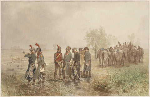 Meeting of French officers in Holland, 1793, Charles Rochussen, 1867 Canvas Print