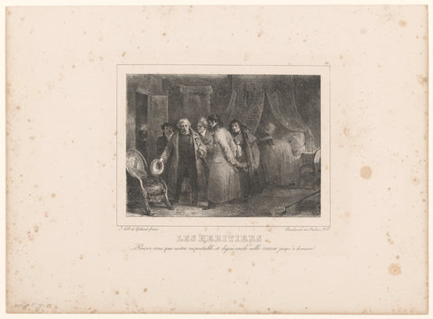 Four heirs of a dying man speak to his doctor, Nicolas Toussaint Charlet, 1830 Canvas Print