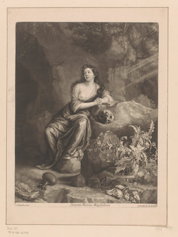 Saint Mary Magdalene, John Smith (printmaker/ publisher), 1662 - 1742 Canvas Print