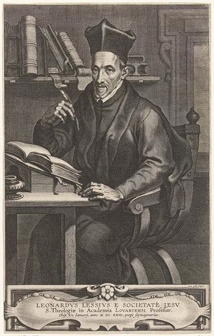 Portrait of the Jesuit Leonard Lessius, Cornelis Galle (II), after 1623 - 1678 Canvas Print