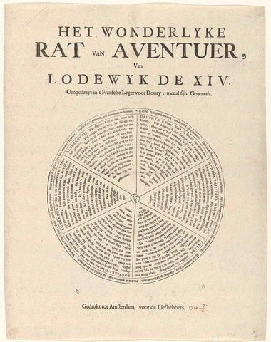 Wheel of Adventure of Louis XIV, 1710, anonymous, 1710 Canvas Print