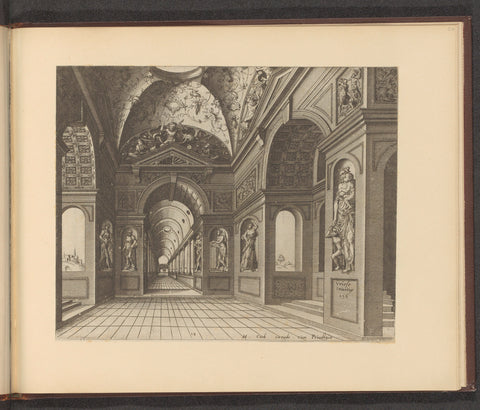 Hall with a cross vault decorated with grotesken, John or Luke of Doetechum, 1563 Canvas Print