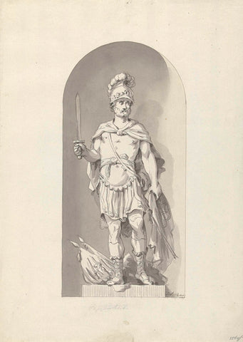 Design for a statue: Bravery, 1799, Bartholomew Ziesenis, 1799 Canvas Print