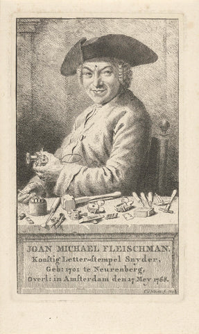 Portrait of Joan Michaël Fleischman, Cornelis van Noorde, 1769 Canvas Print