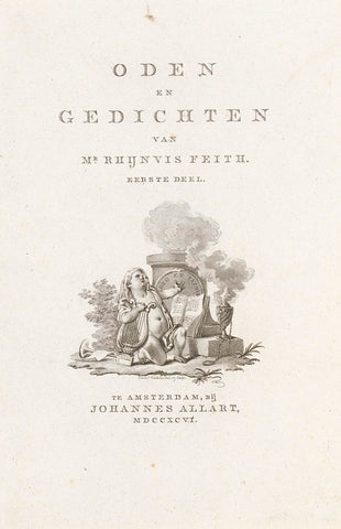 Title page for: Rhijnvis Feith,'Oden en Gedichten', 1796, Reinier Vinkeles (I), 1796 Canvas Print