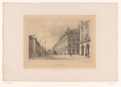 View of rue de Rivoli, Louis-Julien Jacottet, 1838 Canvas Print