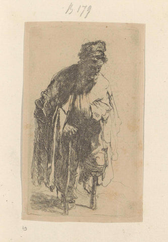 Beggar with a wooden leg, Rembrandt van Rijn, 1807 - 1808 Canvas Print