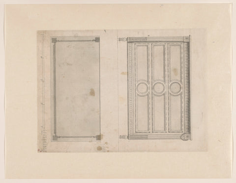 Design for a chest of drawers, anonymous, 1775 - 1785 Canvas Print