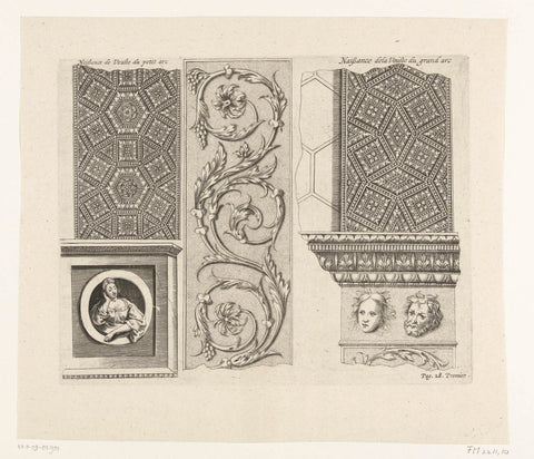 Ornaments on the Roman triumphal arch in Orange, 1639, Jean Beuf (attributed to), 1637 - 1640 Canvas Print