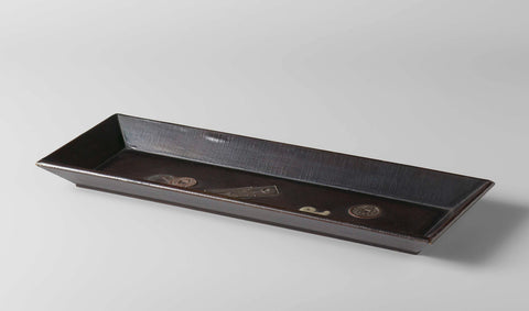 Elongated tray of lacquered wood, anonymous, 1800 - 1900 Canvas Print