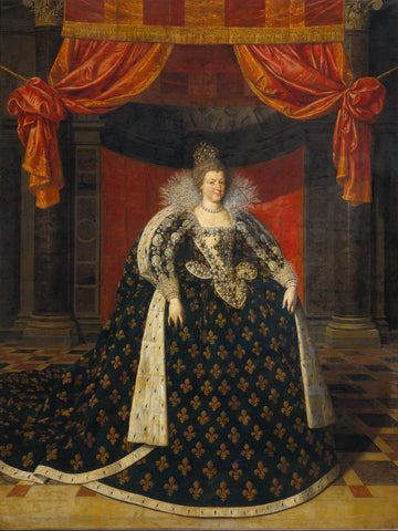 Portrait of Marie de Médicis (1575-1642), Queen of France, in Robes of State, Frans Pourbus (II) (workshop of), c. 1610 Canvas Print