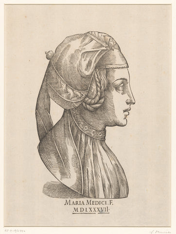 Bust of a woman, possibly a self-portrait of Maria de' Medici, Maria de'Medici, 1587 Canvas Print