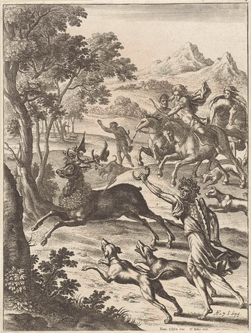 Ascanius hunts the deer of Tyrrheus, Wenceslaus Hollar, 1654 Canvas Print