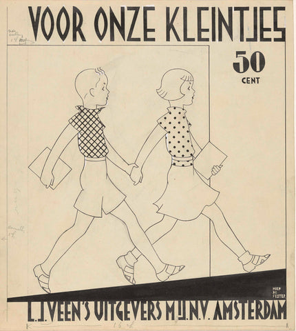 Band design for: Henriëtte Dietz e.a., Voor onze kleintjes: geïllustreerde vertellingen om te lezen te lezen en zelf te lezen voor kinderen van 5-8 jaar, c. 1928, Miep de Feijter, c. 1928 Canvas Print