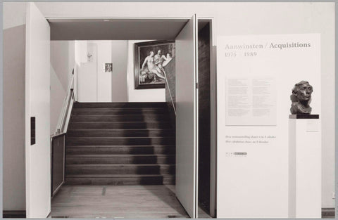 Entrance to the exhibition with on the right a portrait head of dr. S.H. Levie, general director of the Rijksmuseum from 1975-1989 by Nel van Lith, c. 1989 Canvas Print