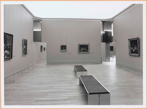 Room with paintings, passageways and benches for visitors, c. 1999 Canvas Print