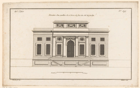 Façade with staircase and pilasters, Jean Pelletier, 1772 - 1779 Canvas Print