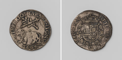 Good reign of Albrecht and Isabella of Austria, calculation medal minted by order of the Court of Auditors of Brabant, anonymous, 1609 Canvas Print