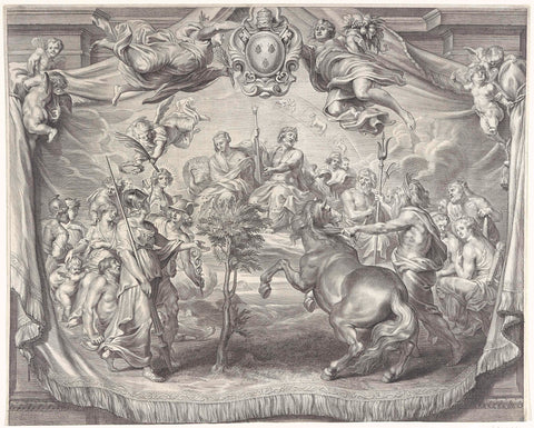 Promotional print of Charles de La Vieuville (1636), upper part, Paulus Pontius, 1636 Canvas Print