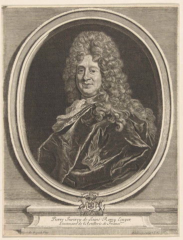 Portrait of Pierre Surirey de Saint Rémy, Gerard Edelinck, 1697 Canvas Print