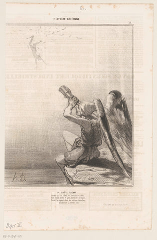 Caricature of Daedalus and Icarus, Honoré Daumier, 1842 Canvas Print