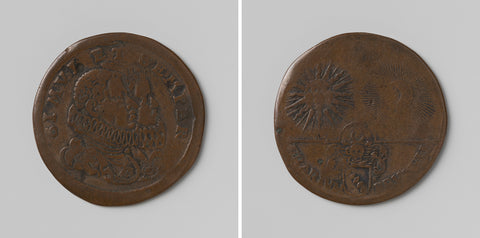 Frederick the Marselaer, magistrate of the treasury of Brussels, arithmetic medal minted in honor of Albrecht and Isabella of Austria, anonymous, 1622 Canvas Print