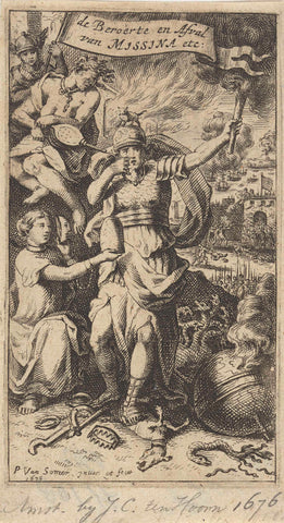 Allegorical representation with Revolt and Fortishness, Paul van Somer (II), 1676 Canvas Print