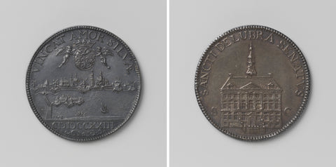 Midwifery medal of the city 's-Hertogenbosch, Theodorus Casparus van Berckel, 1723 Canvas Print