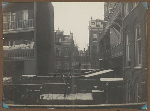 View of rear facades and gardens from Eerste Helmersstraat 110 in Amsterdam, anonymous, 1912 Canvas Print