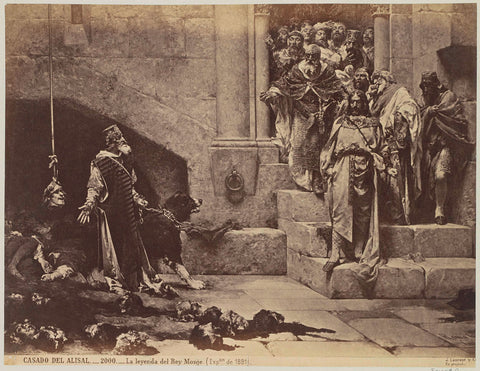 Photo reproduction of a painting by José María Casado del Alisal, depicting the legend of King Ramiro II of Aragon (the Monk), Juan Laurent, in or after 1881 - c. 1885 Canvas Print