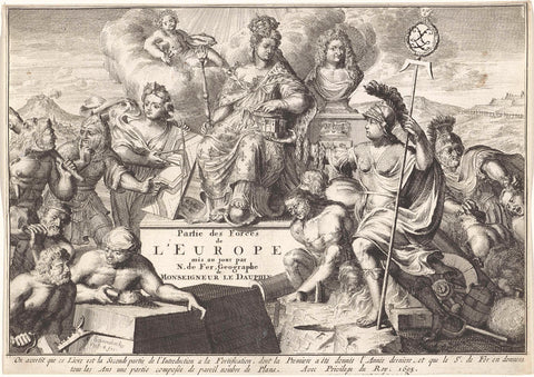 Allegory of the victories of the French army in Europe, Adriaen Schoonebeek, 1693 - 1697 Canvas Print