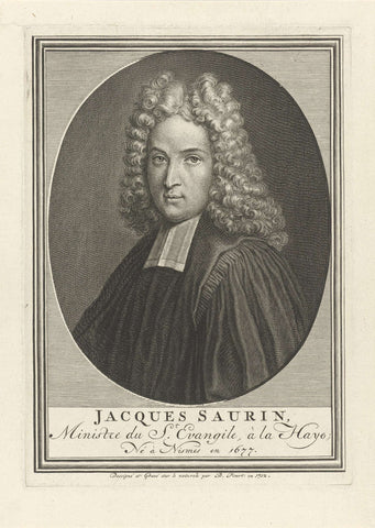 Portrait of the preacher Jacques Saurin, Bernard Picart, 1712 Canvas Print