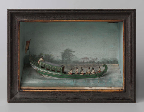 Diorama with a tent boat, Gerrit Schouten, 1817 Canvas Print