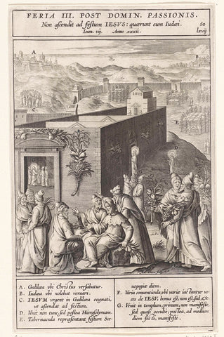 Christ on the Feast of Tabernacles, Antonie Wierix (II), 1593 Canvas Print