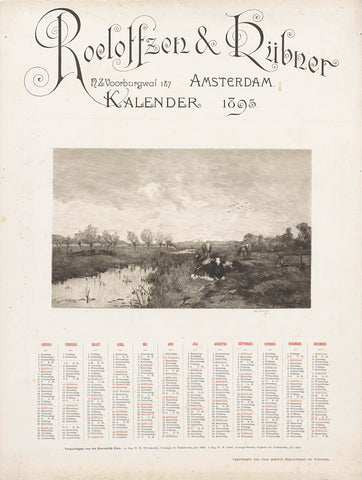 Polder landscape with cows, Willem Steelink (II), 1894 Canvas Print