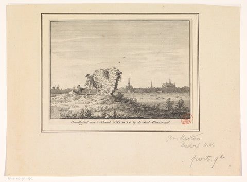 View of the ruins of Castle Nieuwburg near Alkmaar, 1726, anonymous, in or after 1726 Canvas Print