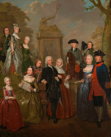 Portrait of Theodorus Bisdom van Vliet and his Family, Jan Stolker, 1757 Canvas Print