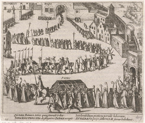 Funeral of the duke of Parma, 1592, Simon Frisius, 1593 - 1595 Canvas Print