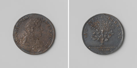 Peace of Nijmegen, medal of calculations minted in honour of Louis XIV, King of France, anonymous, 1679 Canvas Print