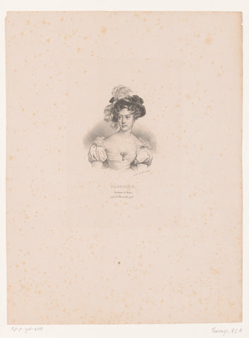 Portret van Maria Carolina van Bourbon-Sicilië, Antoine Catherine Adolphe Fonrouge, 1832 Canvas Print