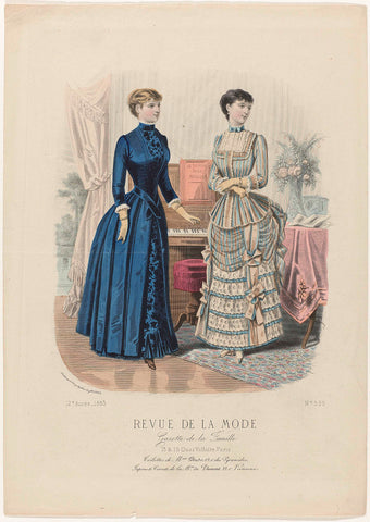 Revue de la Mode, Gazette de la Famille, dimanche 27 mai 1883, 12e annéee, No. 595: Toilettes de M.me Glad (...), anonymous, 1883 Canvas Print