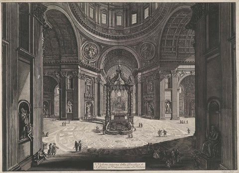 Transept of St. Peter's Basilica at Vatican City, Giovanni Battista Piranesi, 1748 - 1778 Canvas Print