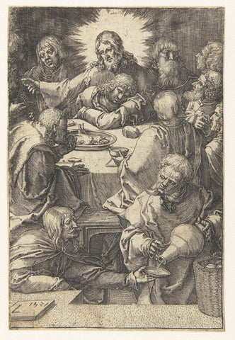 Last Supper, Luke of Leyden, 1521 Canvas Print