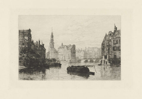 View of the Munttoren in Amsterdam, Johan Conrad Greive, 1847 - 1891 Canvas Print