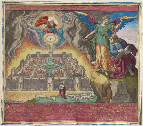 John sees the new Jerusalem, Johann Sadeler (I), 1579 Canvas Print