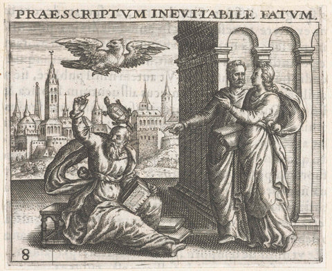 The Death of Aischylos, Theodor de Bry, 1596 Canvas Print