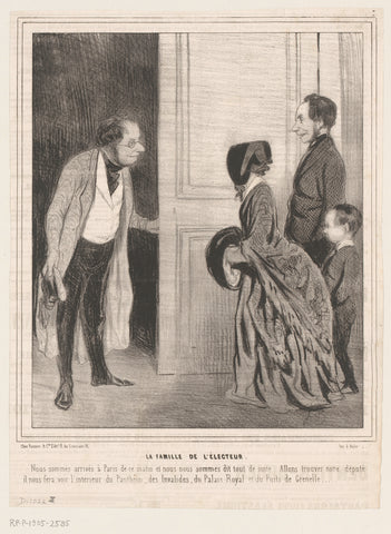 Karikatuur van een invloedrijke kiezer met zijn gezin, Honoré Daumier, 1843 Canvas Print