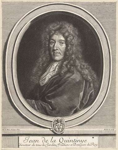 Portrait of Jean-Baptiste de La Quintinie, Gerard Edelinck, 1666 - 1707 Canvas Print