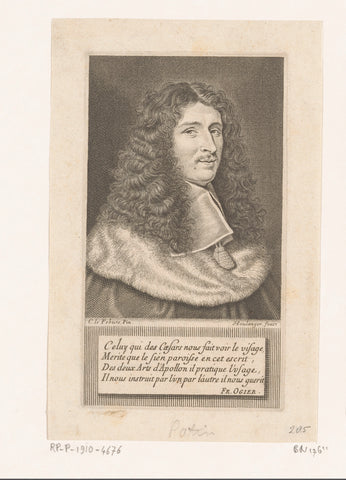 Portrait of Charles Patin, Jean Boulanger, c. 1653 - 1680 Canvas Print